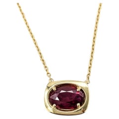Ruby Station Necklace in 14k Yellow Gold