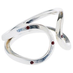 Ruby Sterling Silver Ring Cocktail Ring Open Resizable J Dauphin