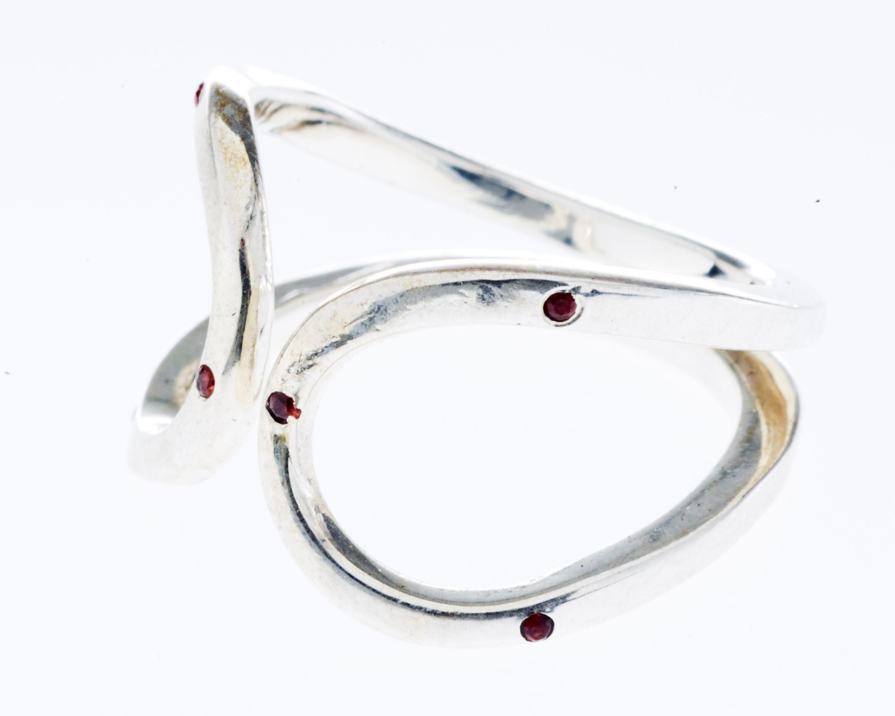Ruby Sterling Silver Cocktail Ring Open ResizableJ Dauphin
J DAUPHIN 