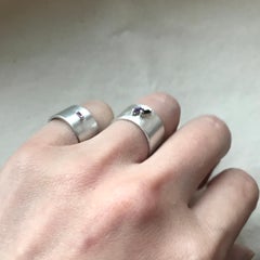 Ruby sterling silver Wide Ring, US5.25