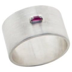 Ruby sterling silver Wide Ring