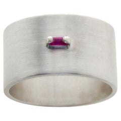 Ruby sterling silver Wide Ring, US 7