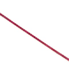 Bracelet Tennis Rubis Ligne Droite 8.84 Carats Or Jaune 14 Carats 8.75 Grammes