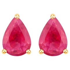 Rubin-Ohrstecker 1,5 Karat 14K Gelbgold