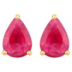 Pendientes de Rubí 1,5 Quilates Oro Amarillo 14K