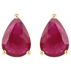 Pendientes de rubí 1,59 quilates Oro amarillo de 10 quilates