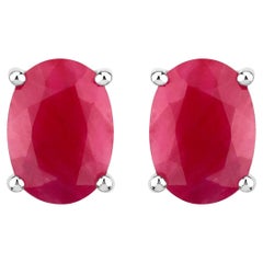 Pendientes de rubí 1,68 quilates Oro blanco de 10 quilates