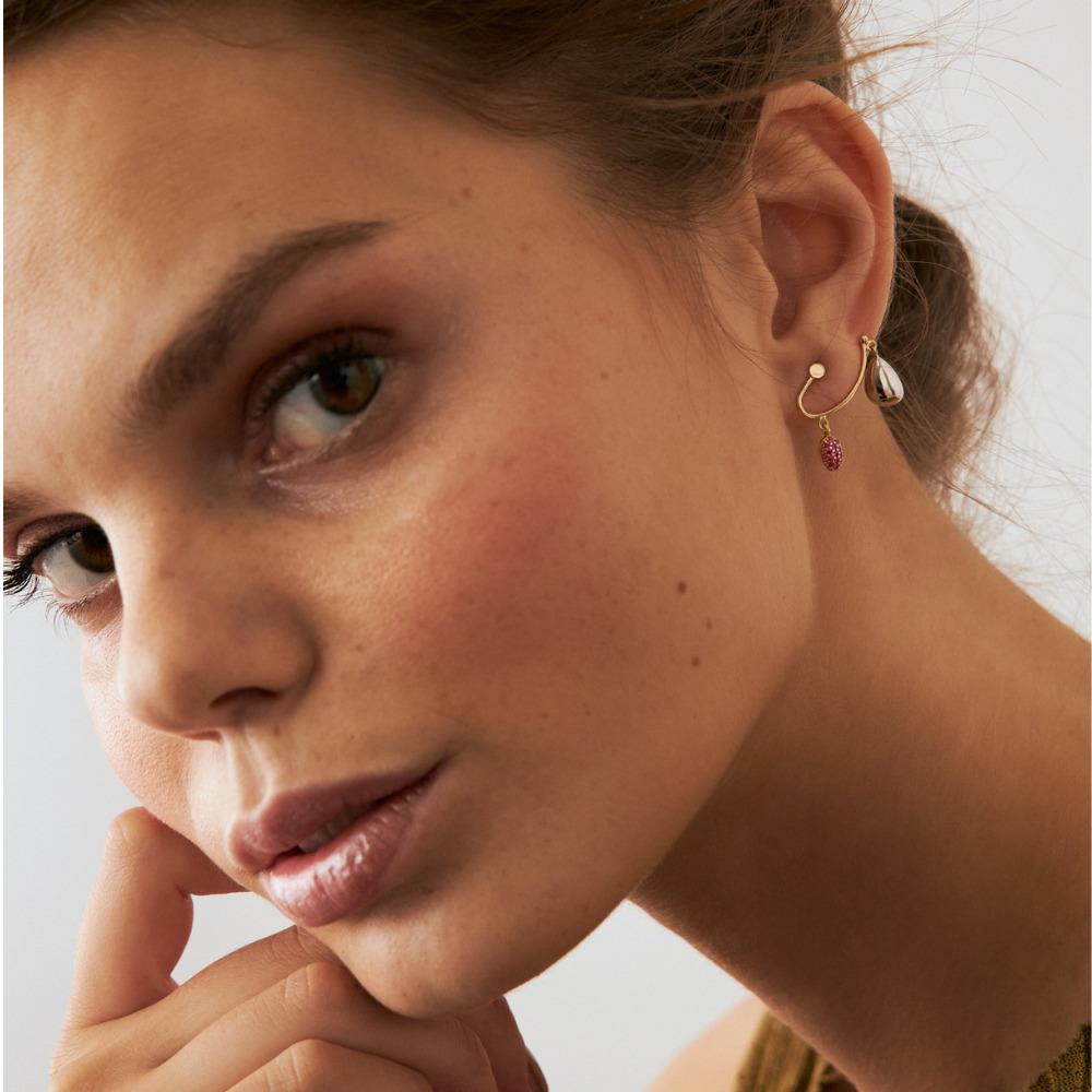 Radiant Cut Ruby Stud Earrings in 14K Solid Yellow Gold For Sale