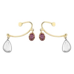 Ruby Stud Earrings in 14K Solid Yellow Gold