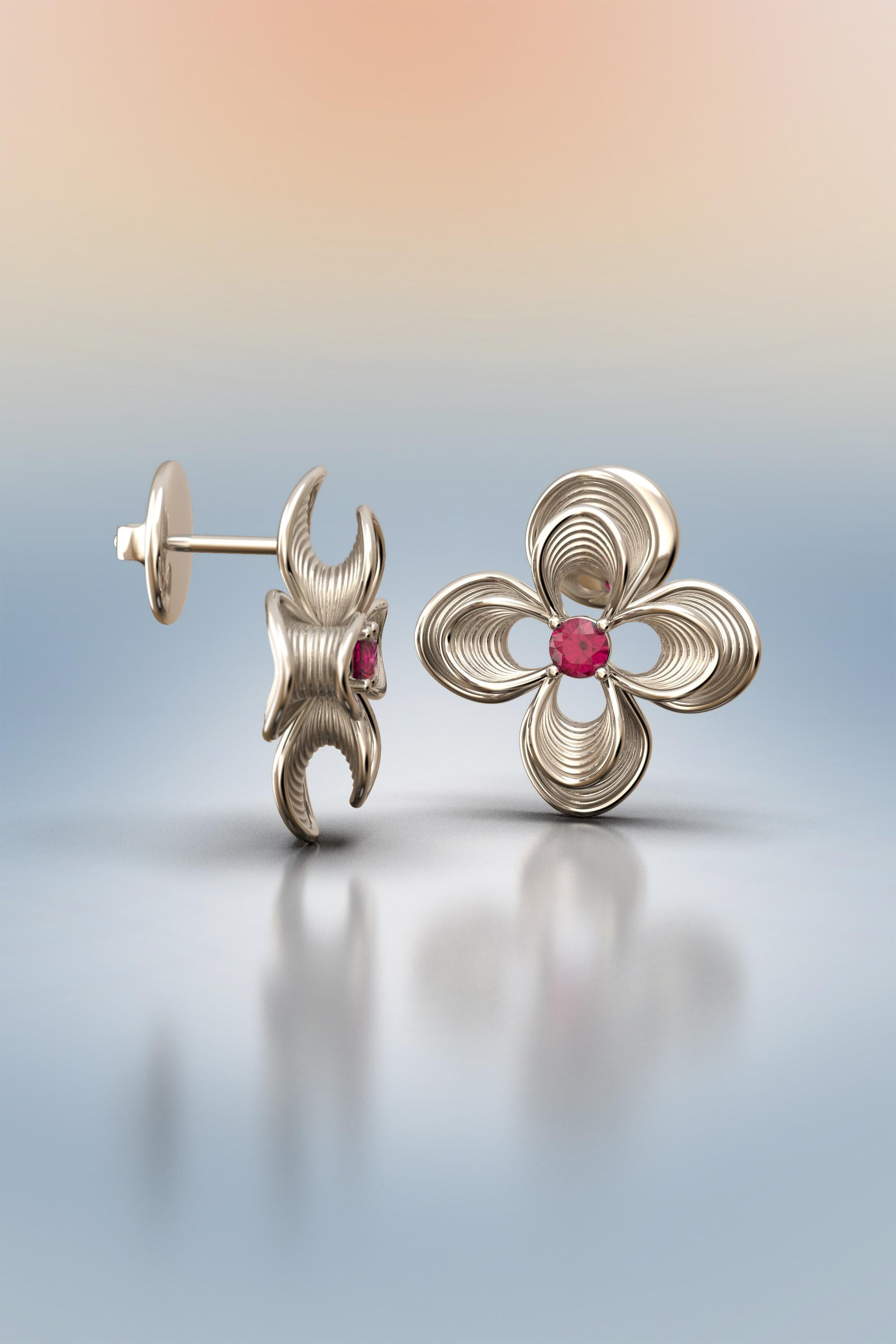 Boucles d'oreilles rubis en or italien 18 carats par Oltremare Gioielli en vente 3