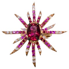 Ruby Supernova Rose Gold Ring with Diamonds, Rubies and Hot Pink Sapphires