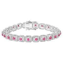 Pulsera «Ruby Tennis» de 3.1 quilates, en plata de ley