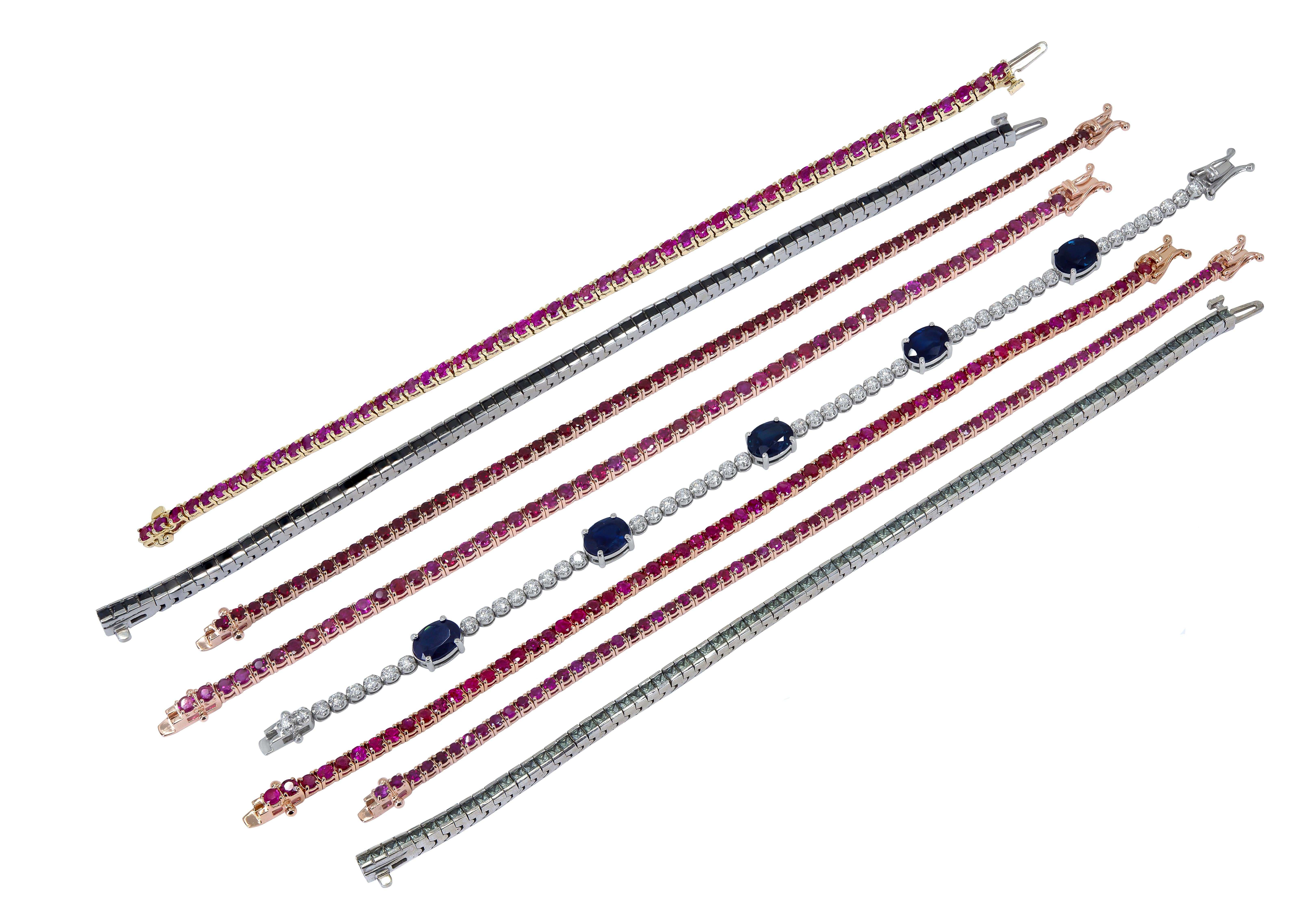 Bracciale Tennis con rubini tondi da 5,50 carati in vendita 1