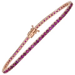 Ruby Tennis Bracelet Set with 5.50 Carat of Round Rubies