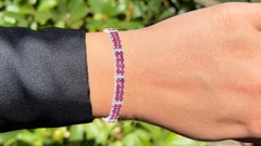 Pulsera «Ruby Tennis» con topacio blanco de 17.6 quilates, en plata de ley