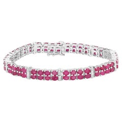 Pulsera «Ruby Tennis» con topacio blanco de 17.6 quilates, en plata de ley
