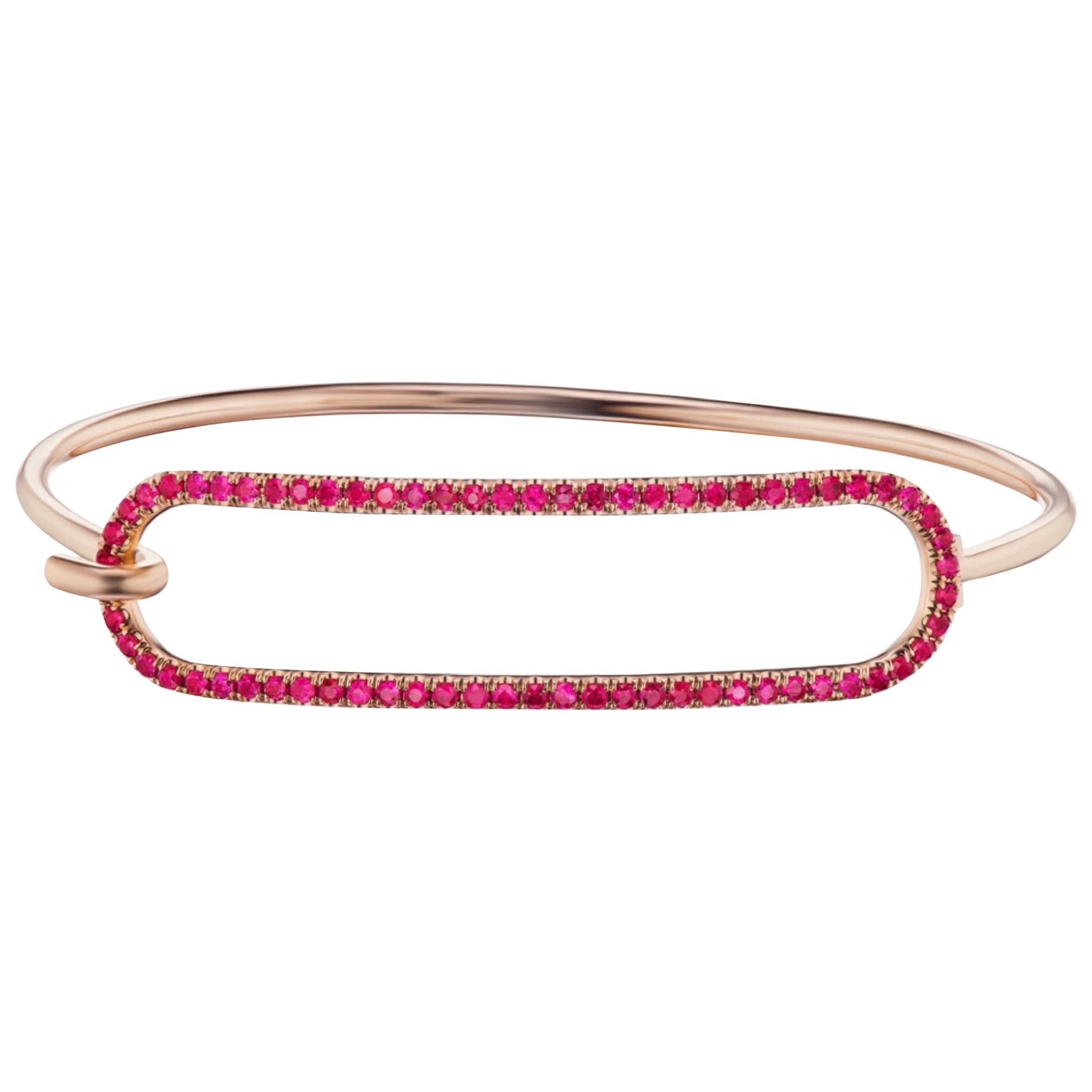 Ruby Tension Bracelet in 18 Karat Yellow Gold