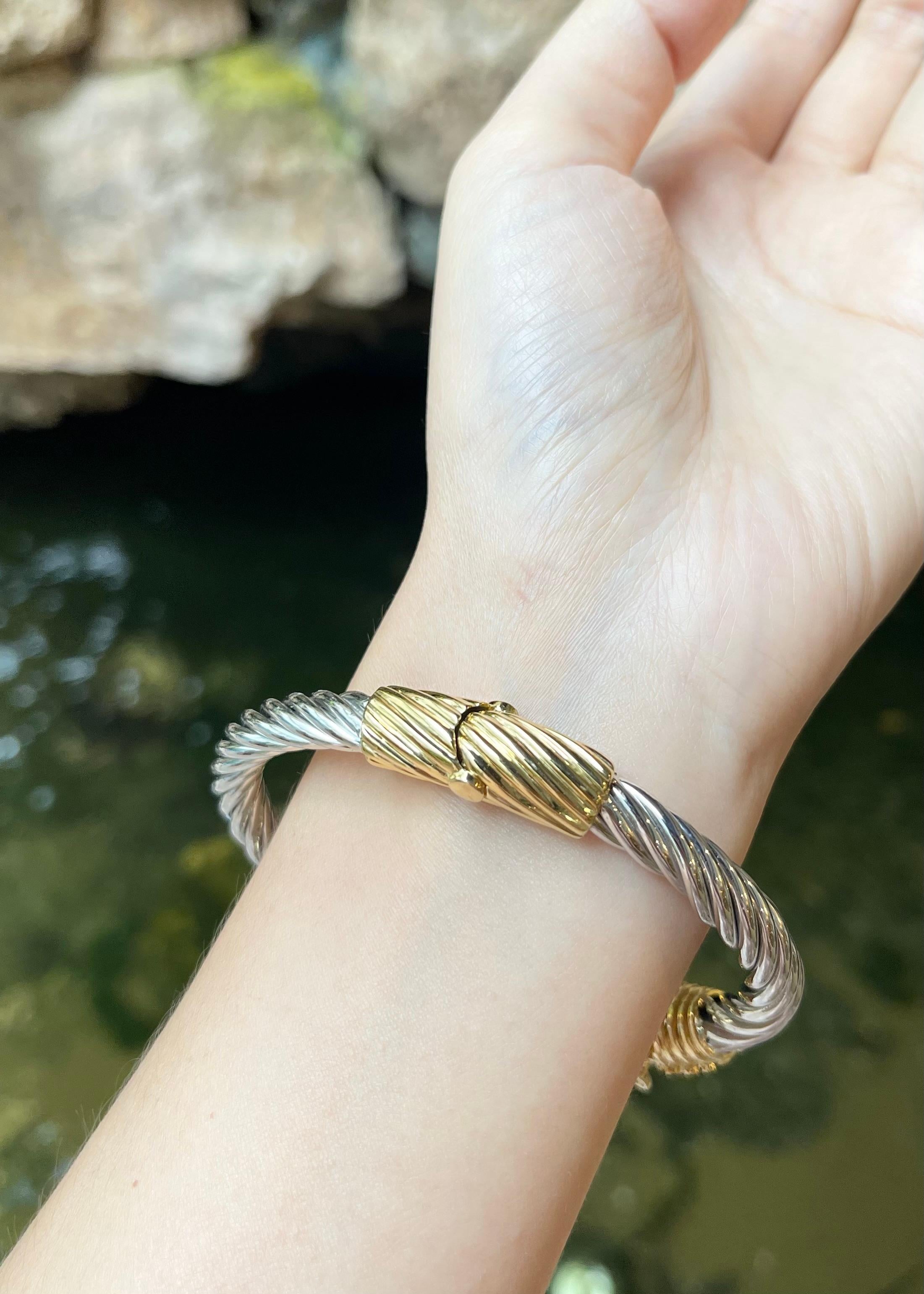 Taglio brillante Bracciale Elefante con Rubino, Tsavorite, Zaffiro e Diamante in Argento 925 e Oro 18K in vendita