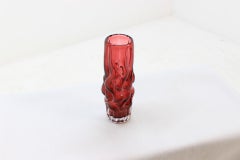 Ruby Vase Crystalex by Pavel Hlava, 1968s