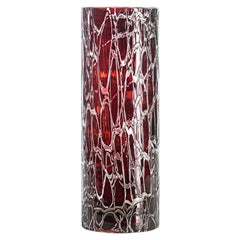 Ruby Vase, Glass Decorative Object, 1970s