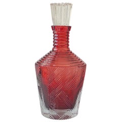 Ruby Vintage Inspired Whiskey Carafe with Hand Carved Details