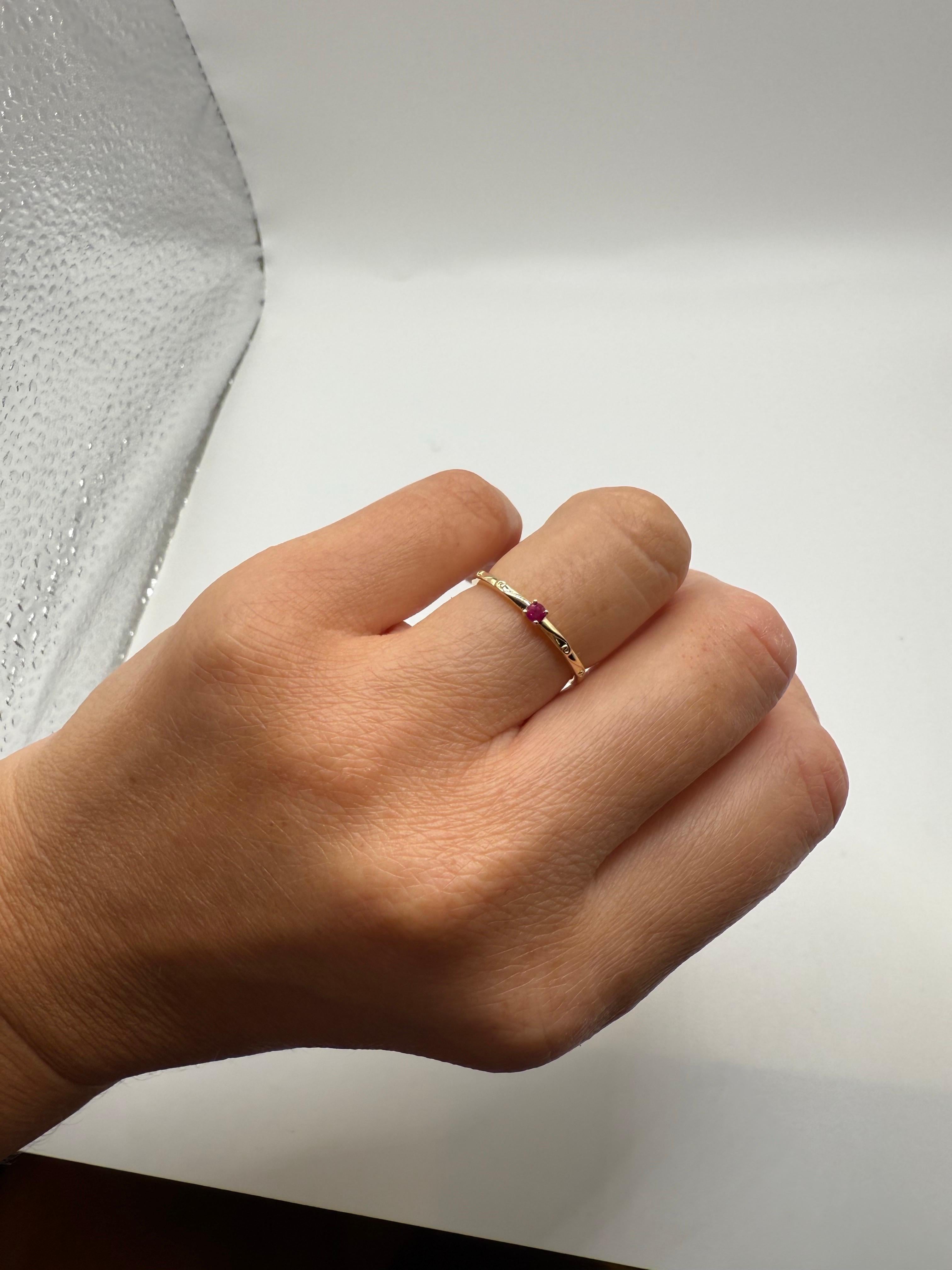 Femenino o masculino Anillo Ruby Wave talla 5.5 14KT oro amarillo Surf girl surfing en venta