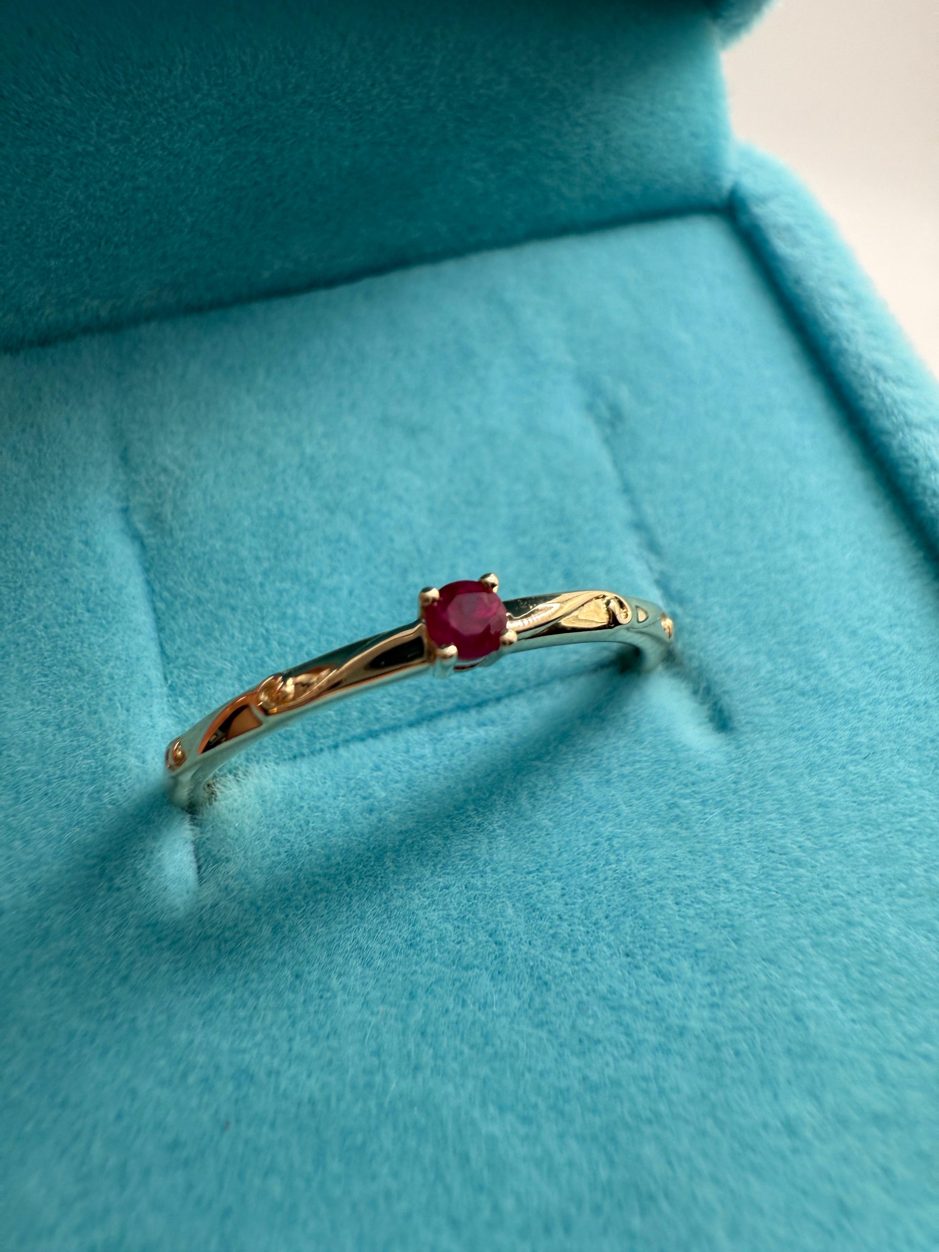 Anillo Ruby Wave talla 5.5 14KT oro amarillo Surf girl surfing en venta 1