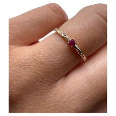 Anillo Ruby Wave talla 5.5 14KT oro amarillo Surf girl surfing
