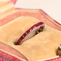 Eternity Ruby Band. 1.30ct French Cut Natural Ruby Eternity Band Platinum 2.40mm
