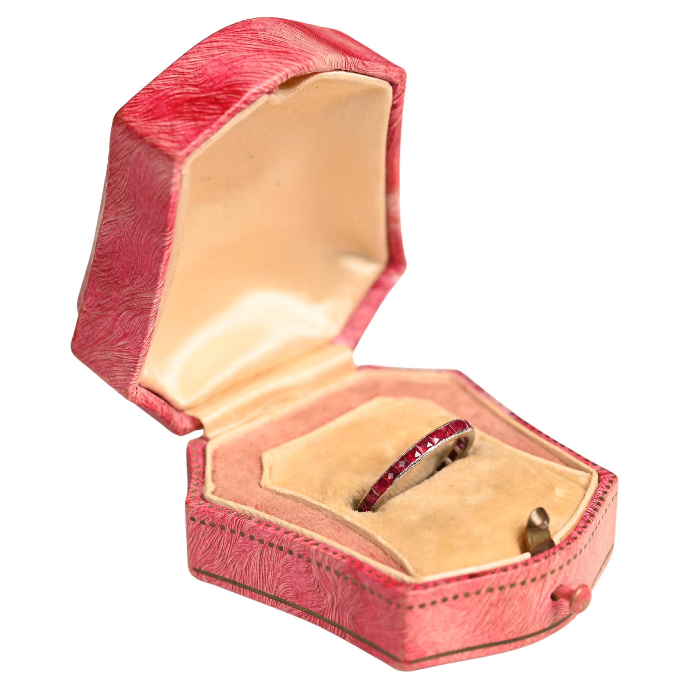 Eternity Ruby Band. 1.30ct French Cut Natural Ruby Eternity Band Platinum 2.40mm