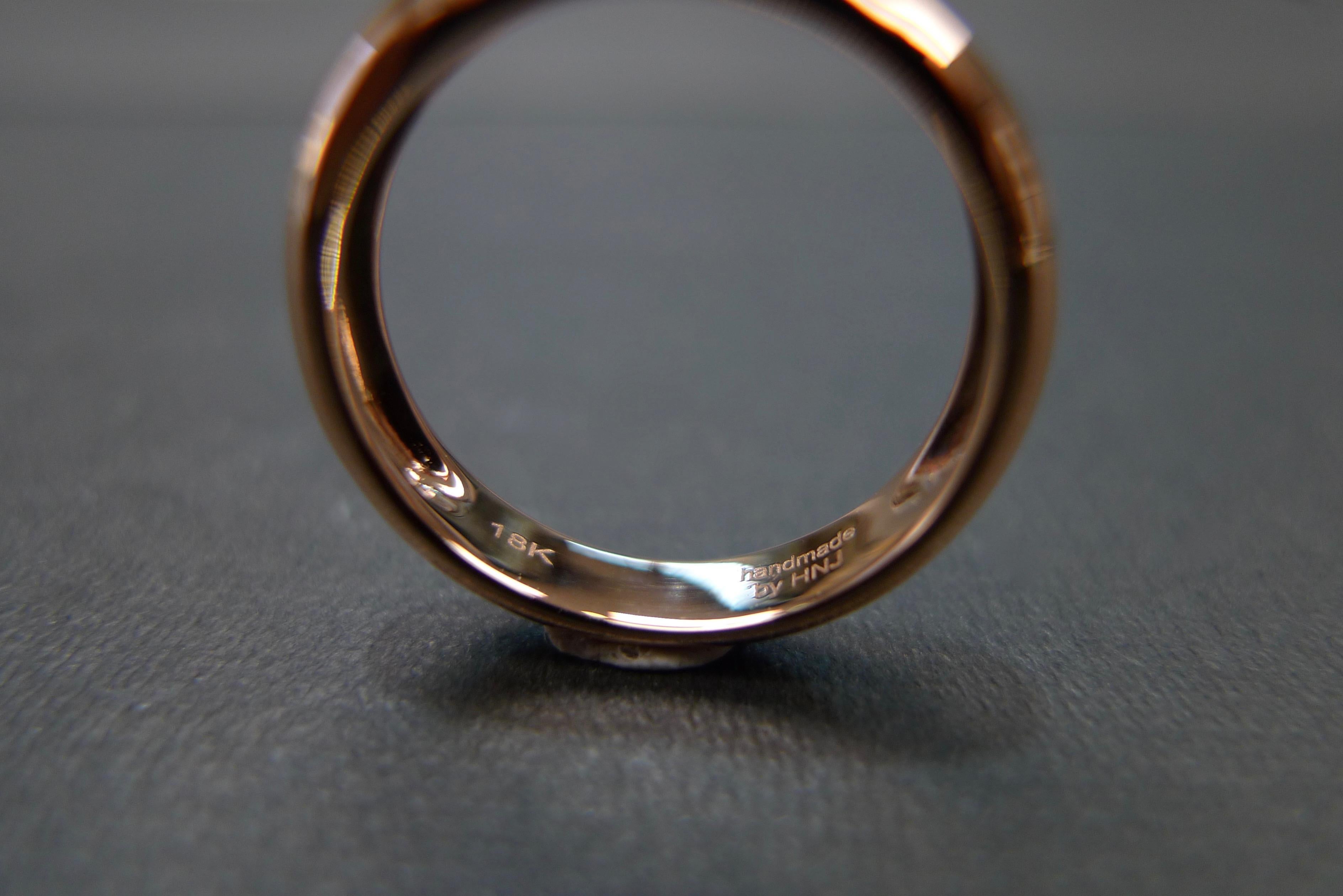 For Sale:  Ruby Wedding Band Polka Dot Ring in 18k Rose Gold 6