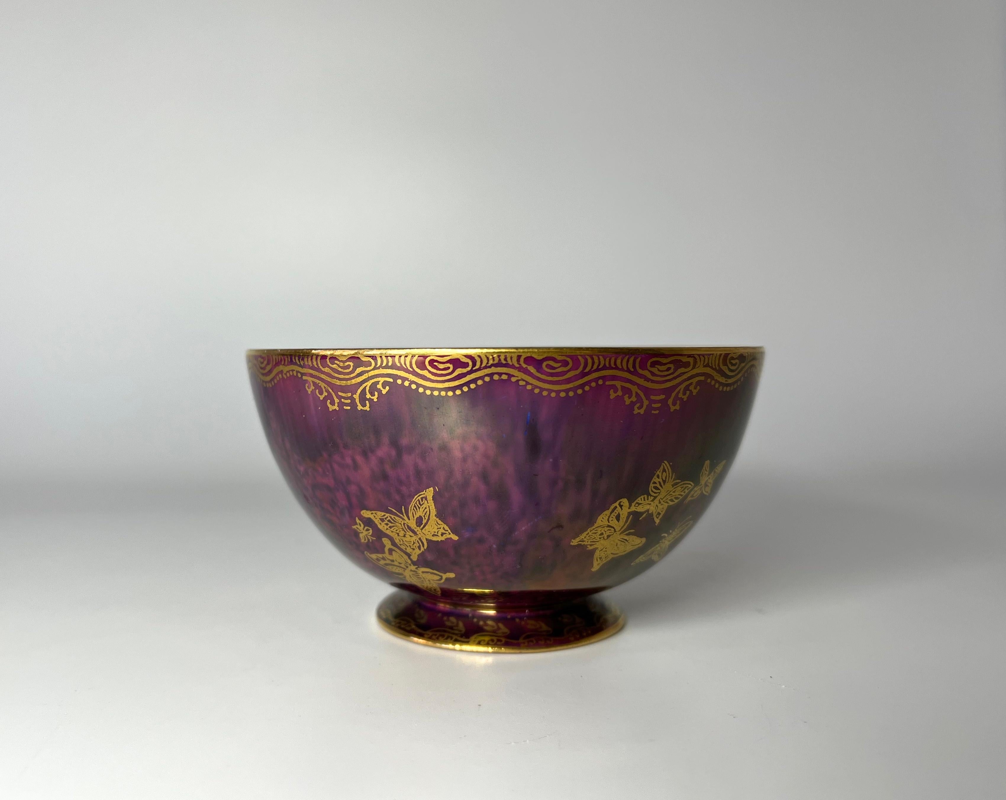 British Ruby Wedgwood Ordinary Lustre, Butterfly York Cup by Daisy Makeig-Jones, c1925 For Sale