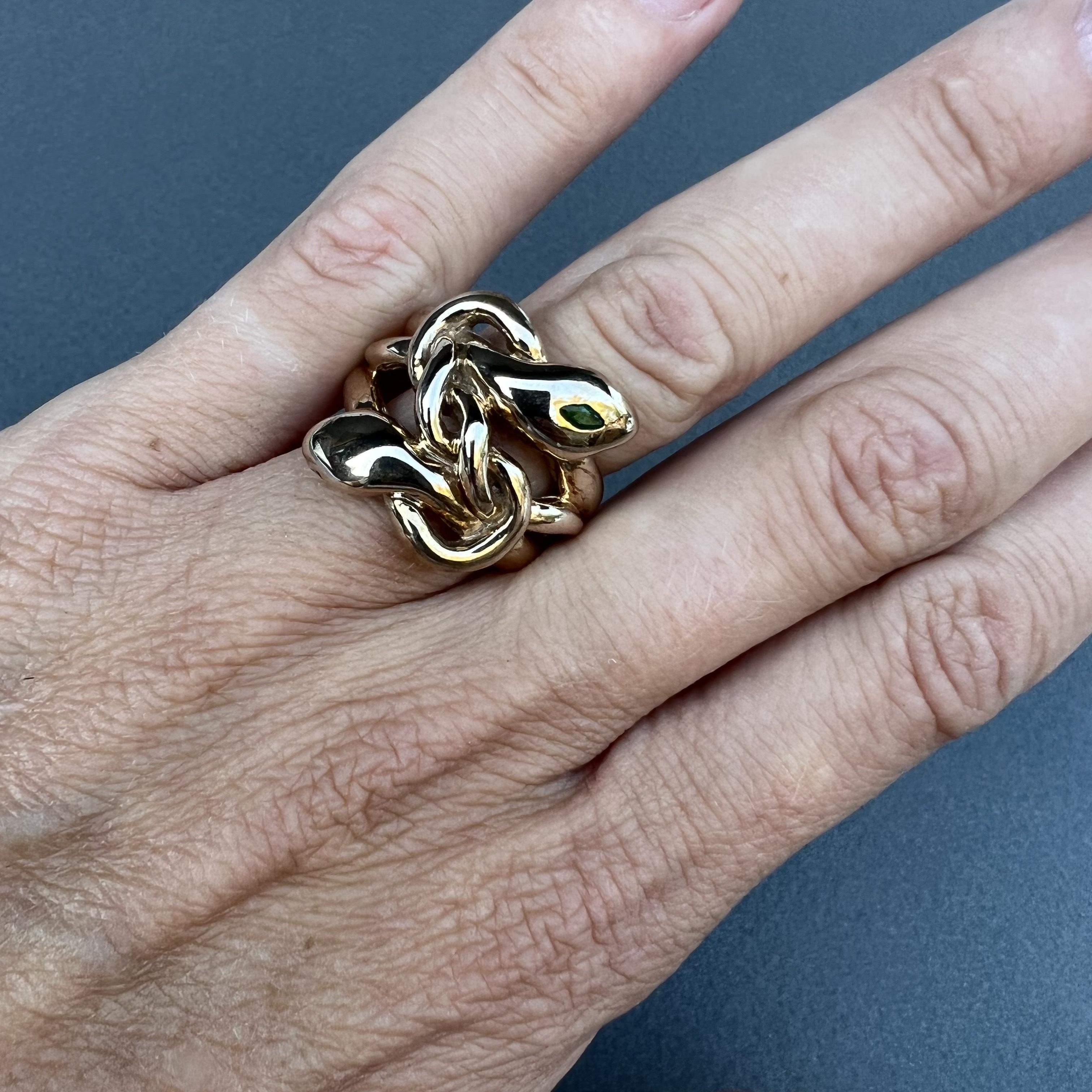 Ruby White Diamond Emerald Gold Snake Ring Animal Jewelry J Dauphin For Sale 4