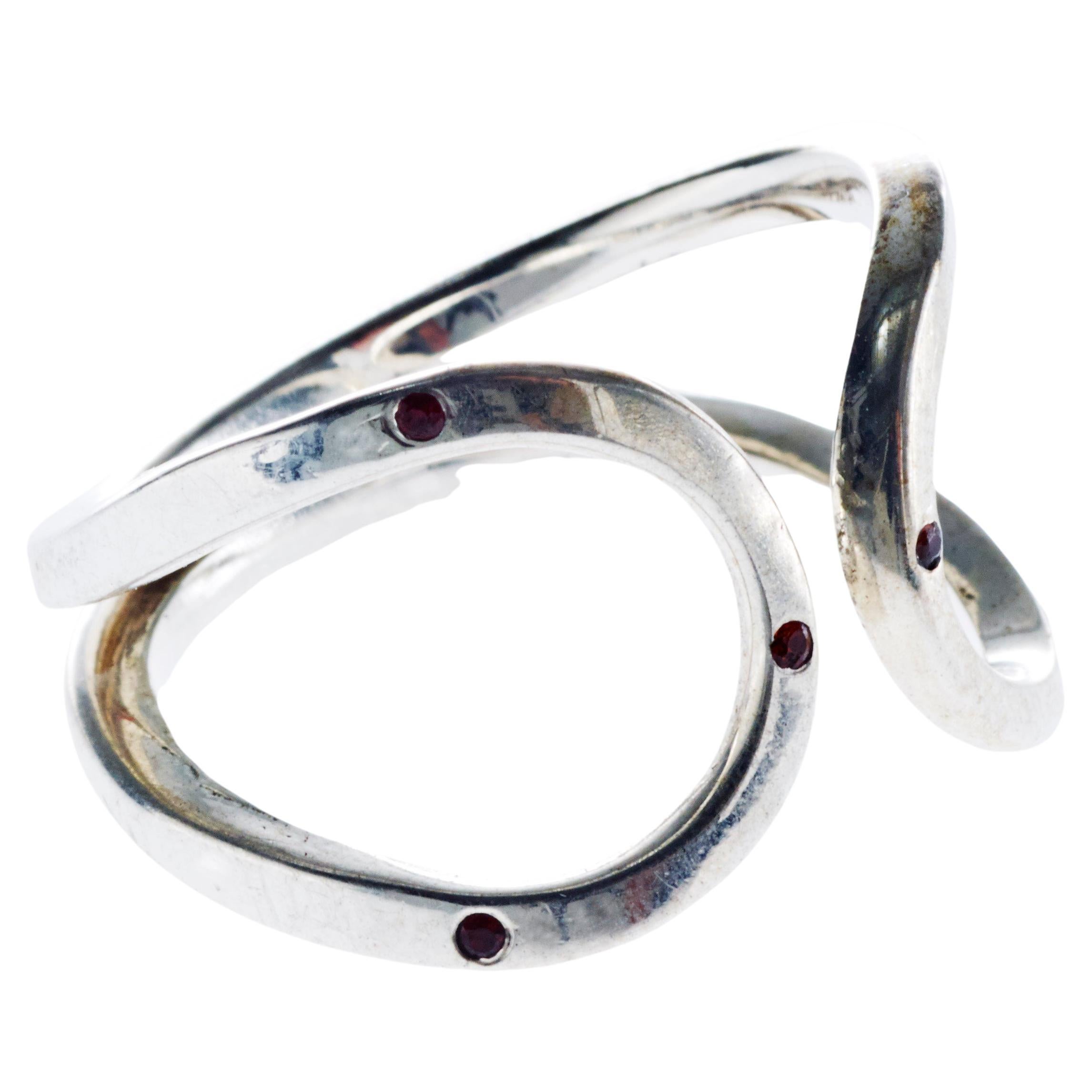 Contemporary Ruby White Gold Cocktail Ring  For Sale
