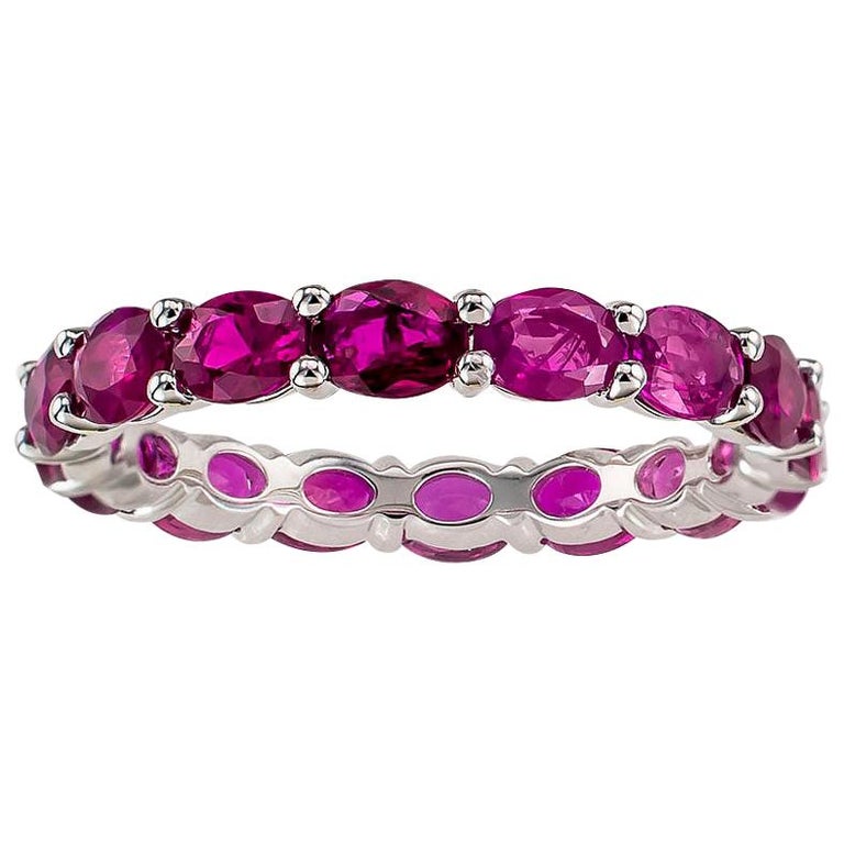Ruby White Gold Eternity Ring Size 6.5 For Sale at 1stDibs