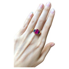Ruby with Blue Sapphire  Ring set in 18 Karat Gold Settings