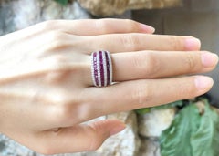 Ruby with Cubic Zirconia Ring set in Silver Settings