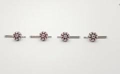 Ruby with Diamond 0.46 Carat Tuxedo Buttons Set in 18 Karat White Gold Settings