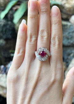 Ruby with Diamond and Ruby Ring set in 18K Rose Gold Settings