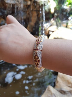 Ruby with Diamond Bangle Set in 18 Karat Gold Settings