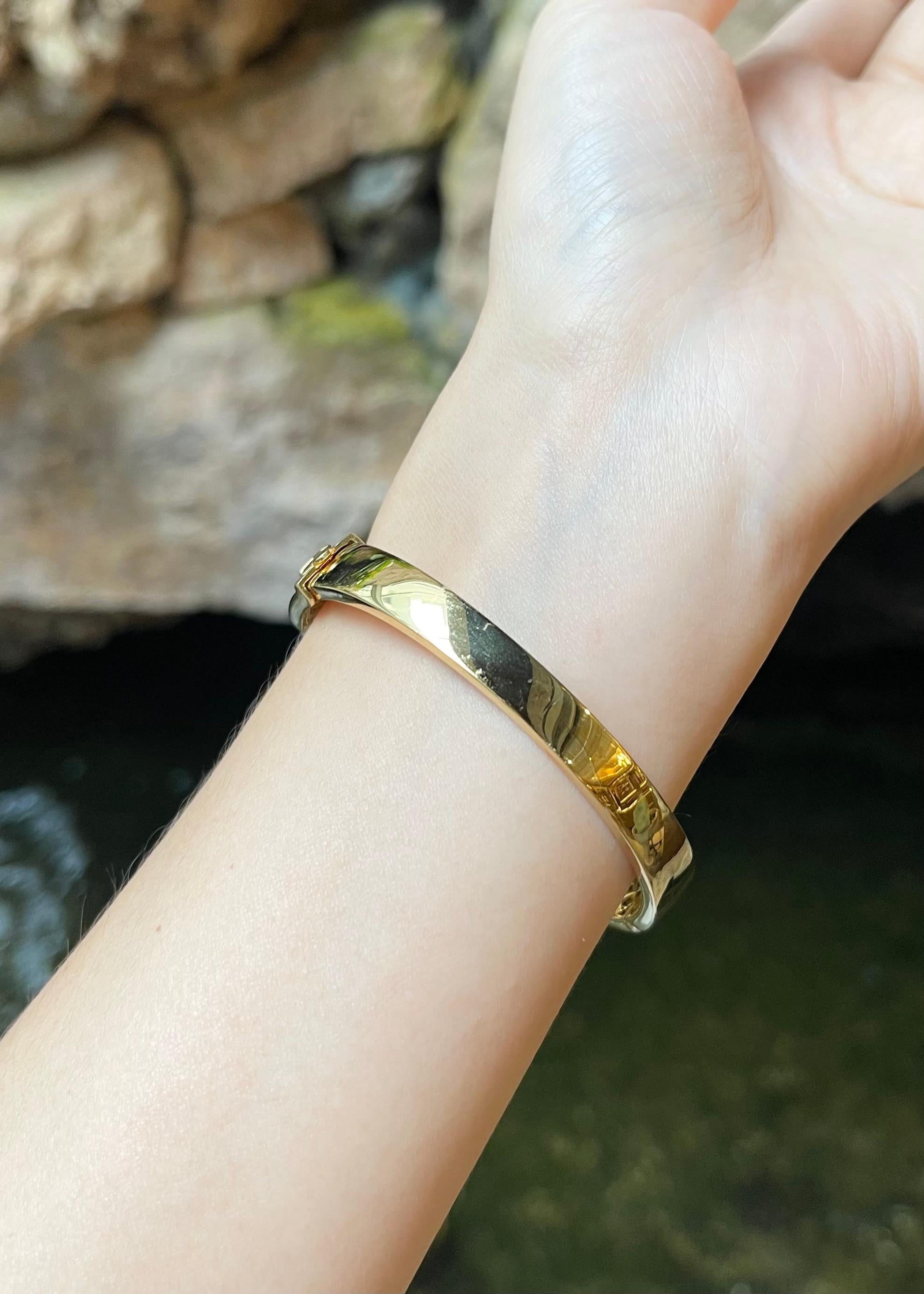 Emerald Cut Ruby with Diamond Bangle set in 18K Gold Settings For Sale