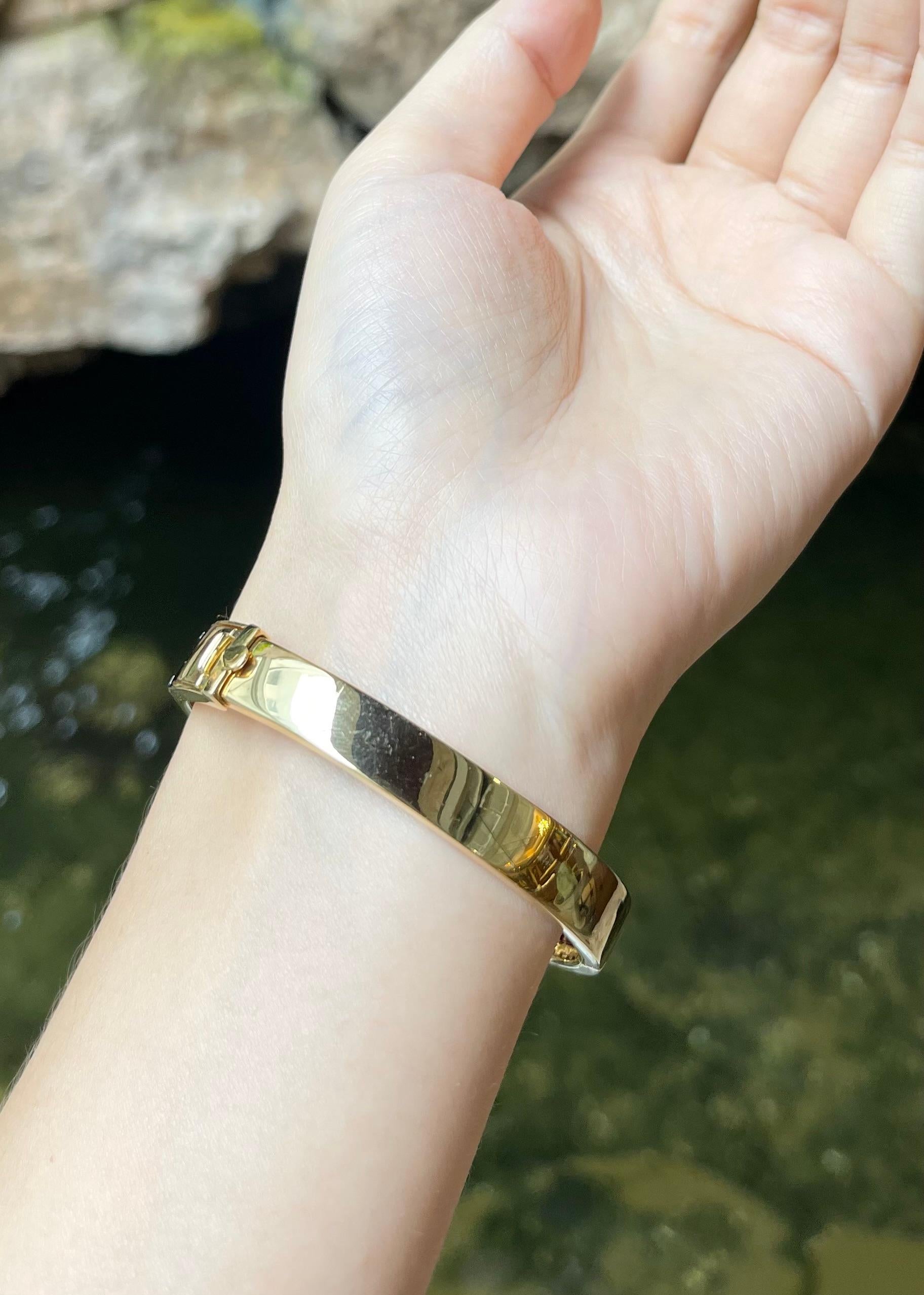 Princess Cut Ruby with Diamond Bangle set in 18K Gold Settings For Sale