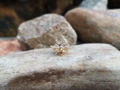 Ruby with Diamond Bee Brooch Set in 18 Karat Gold Settings