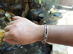 Rubin mit Diamant-Armband in 18 Karat Goldfassung