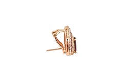 Ruby with Diamond Earrings Set in 18 Karat Rose Gold Settings