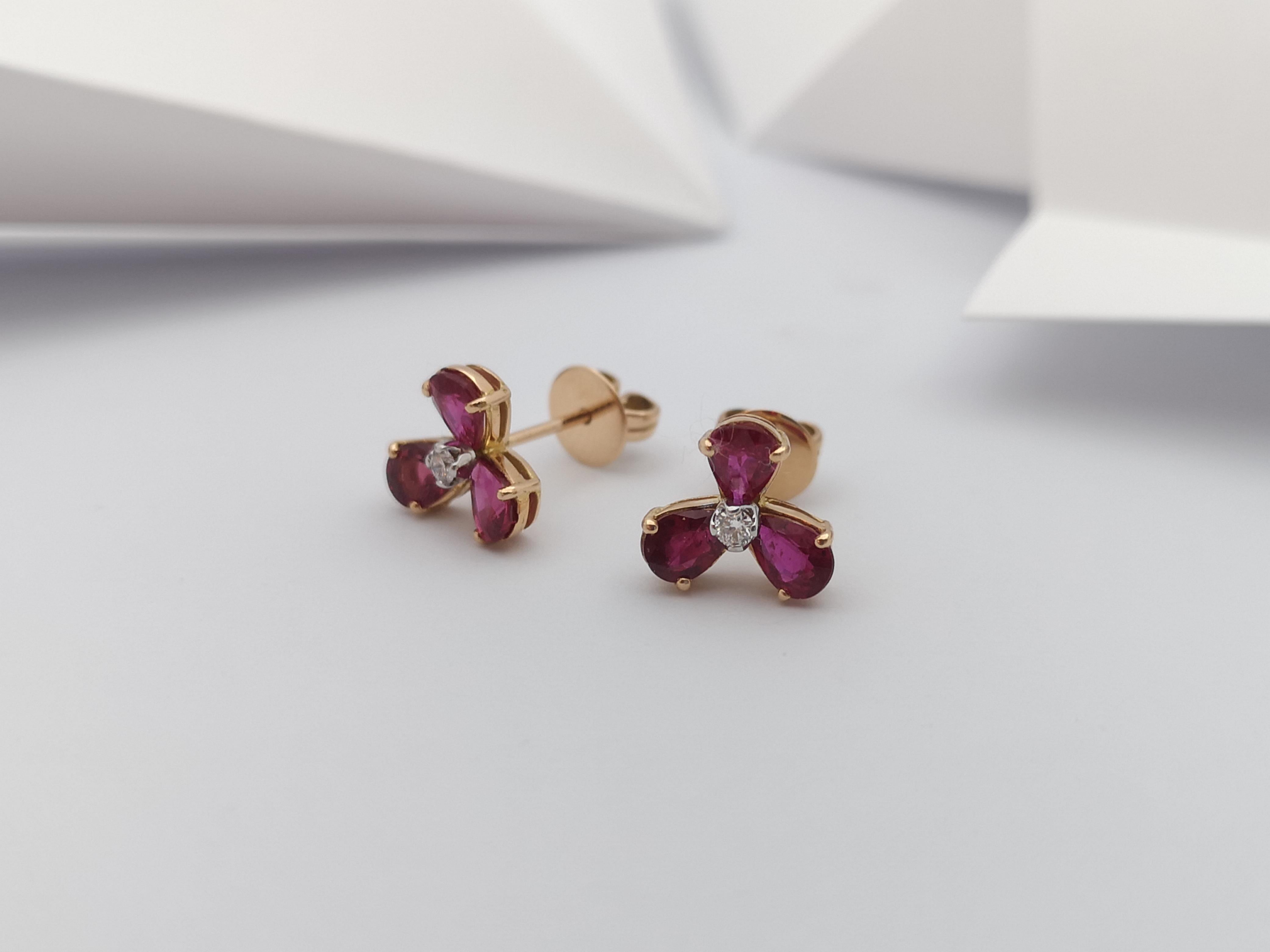 ruby earrings gold