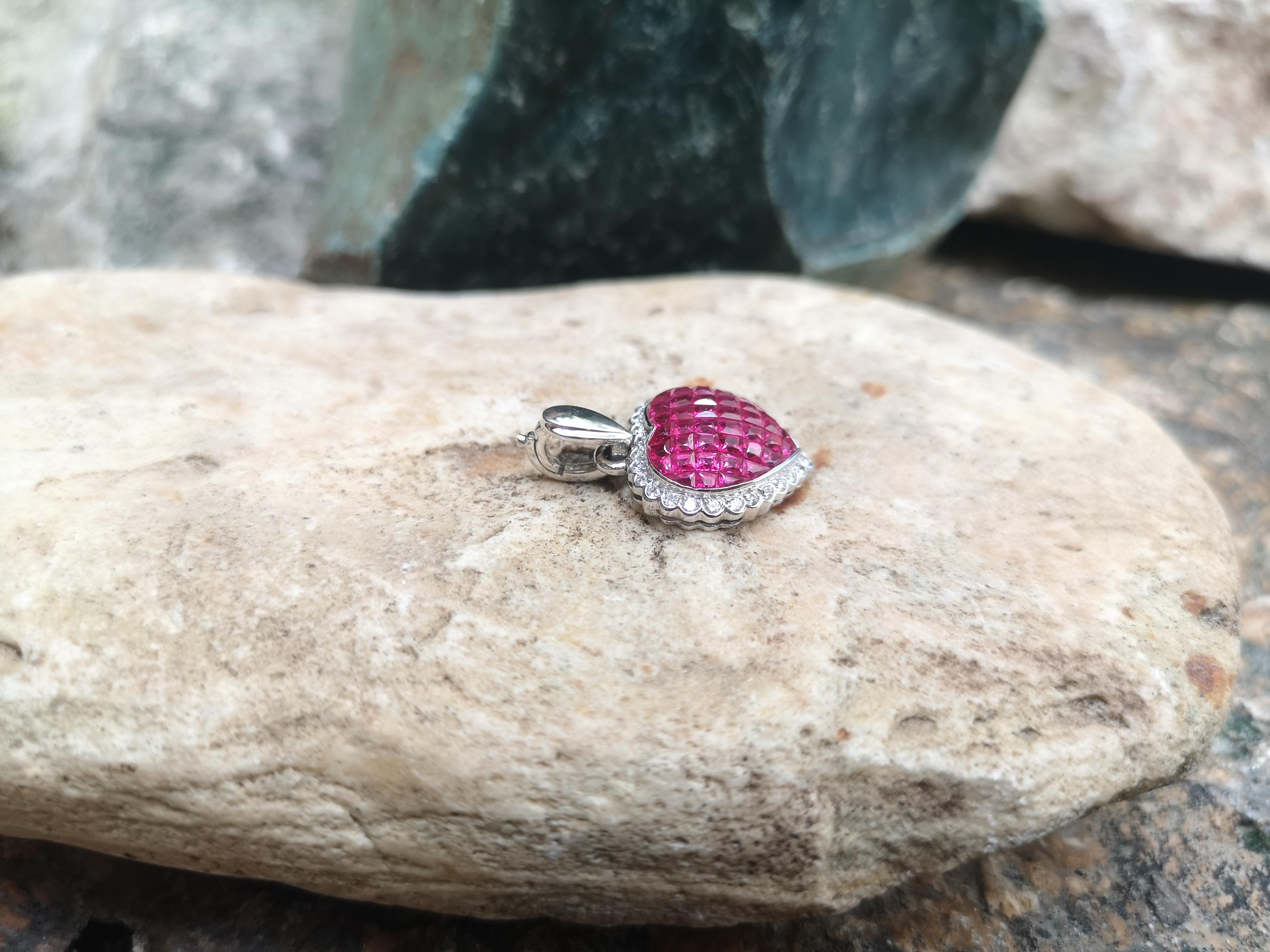ruby diamond heart pendant