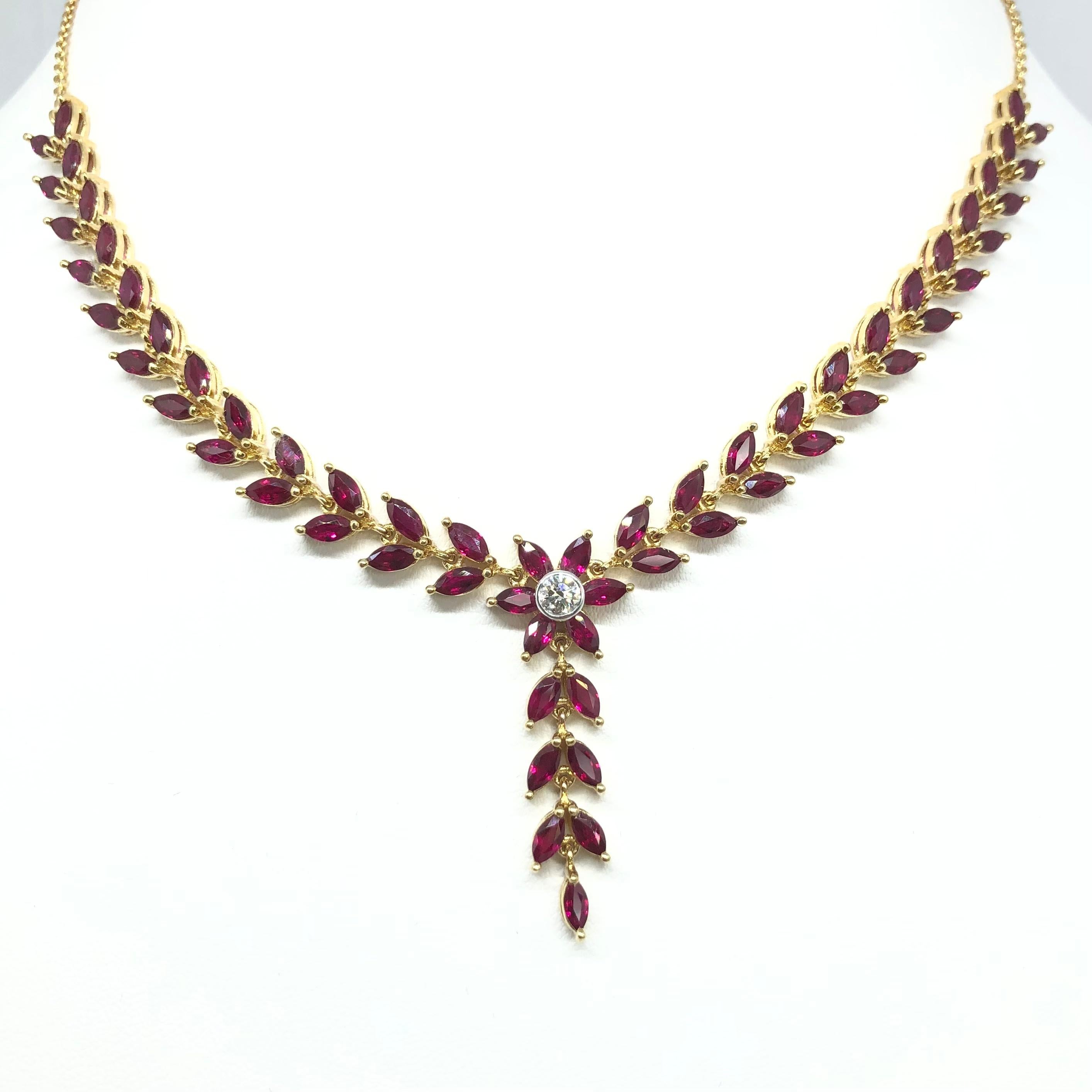 modern ruby necklace