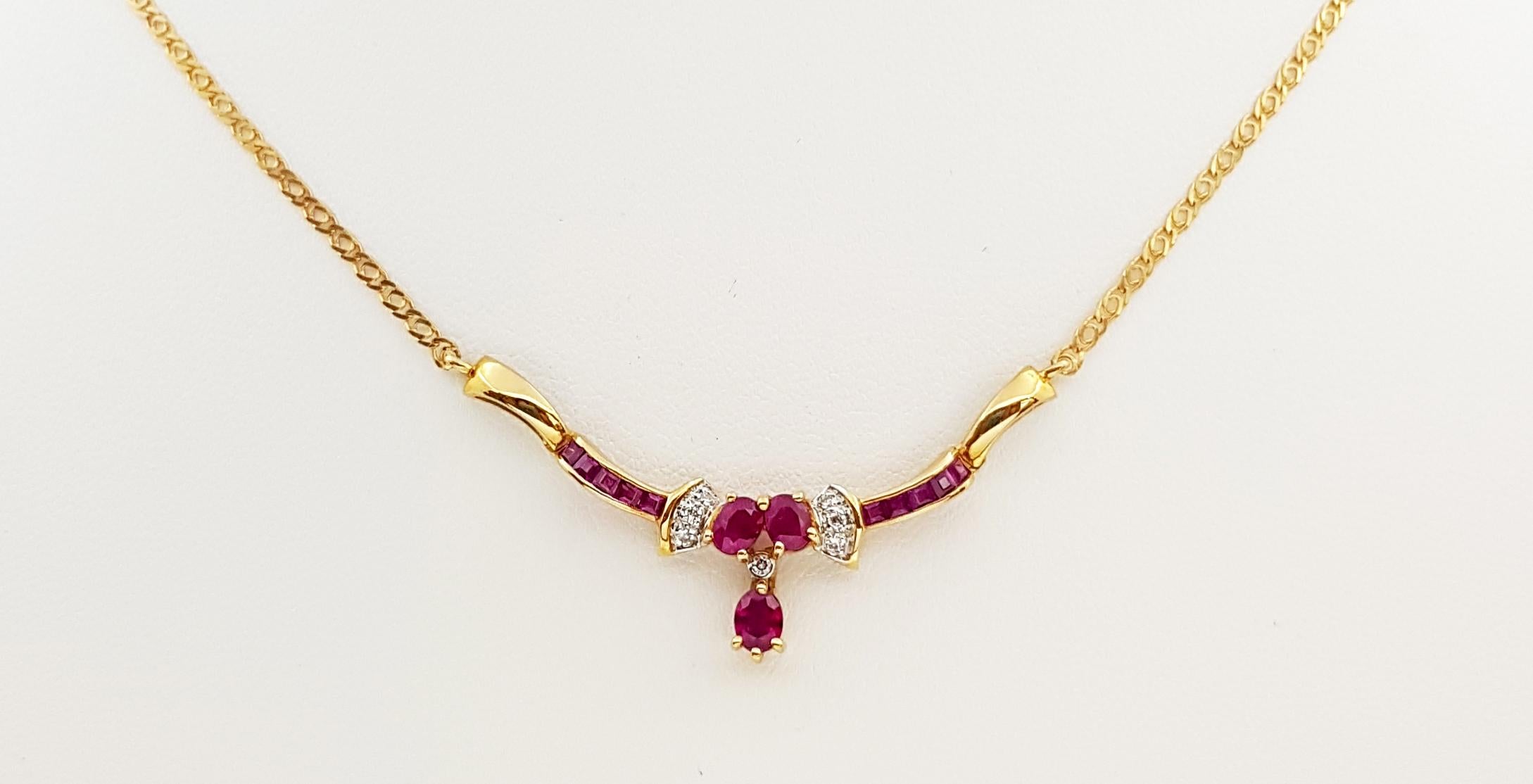 22kt gold ruby necklace set