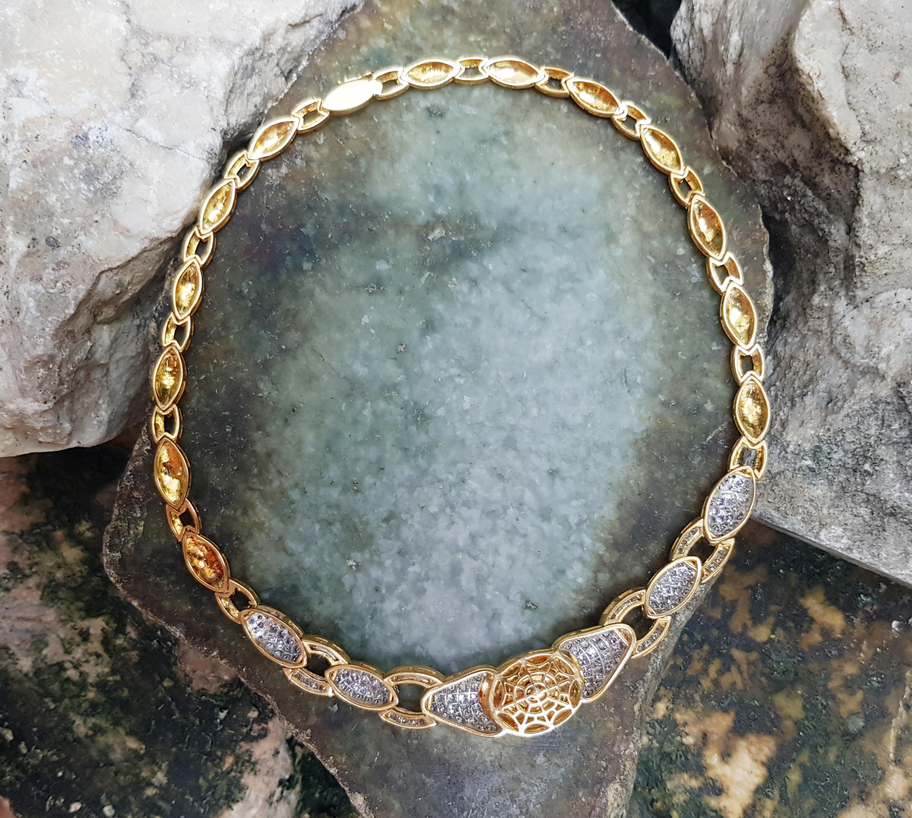 Collar de rubíes con diamantes engarzados en oro de 18 quilates Corte mixto en venta